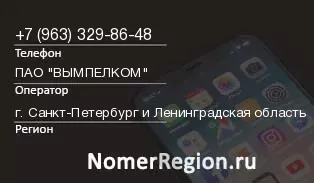 Кто звонил с 9633298648 - регион и оператор